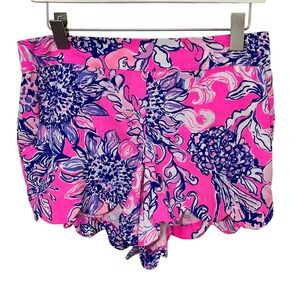 Lilly Pulitzer Dahlia Scalloped Pink Tropics Sundrenched Shorts Women's Size L